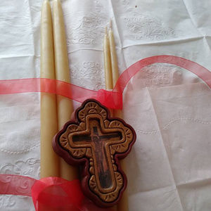 12pc BEE'S WAX church candles BLESSED GREEK ARCH BISHOH NW HAND MADE